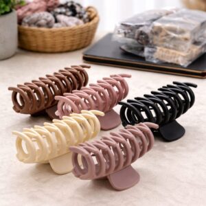 Stylish Jumbo Hair Claw Clip Set for Women & Girls | Strong Hold (4 Pcs)