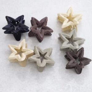 World Haven Star Shape Claw Hair Clip for Girls & Women | Stylish Korean Hair Clutcher (Pack of 4, Multicolor)
